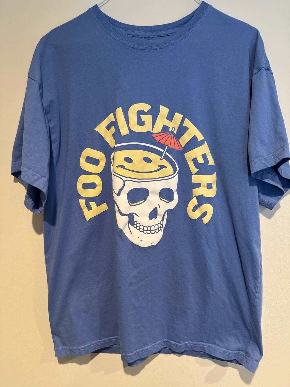 Foo Fighters Skull Cocktail Graphic T-Shirt Blue